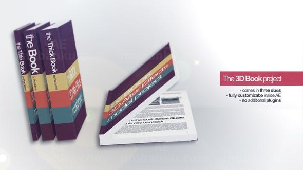 快速节奏图书三维翻页立体展示促销AE模板