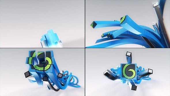 三维线条LOGO演绎AE模板