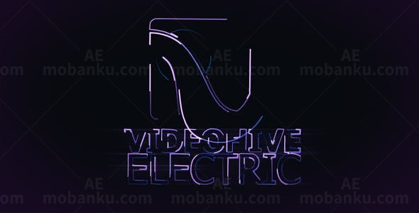 电气电流特效logo演绎动画AE模版