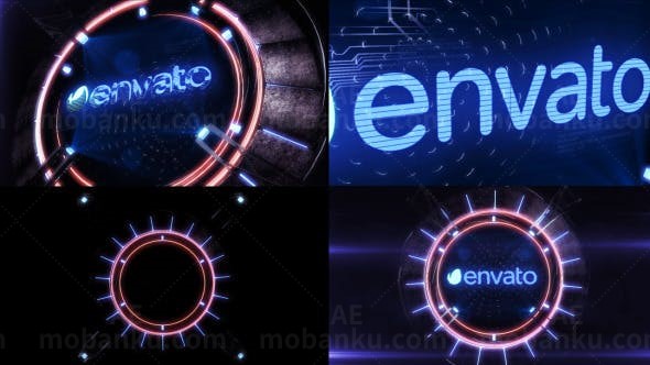 全息机动标志展示AE模板