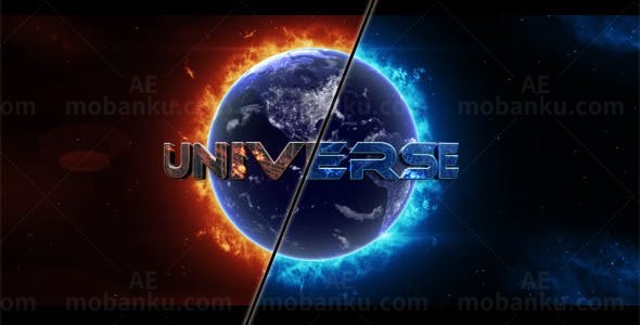 日食电影标志AE模板