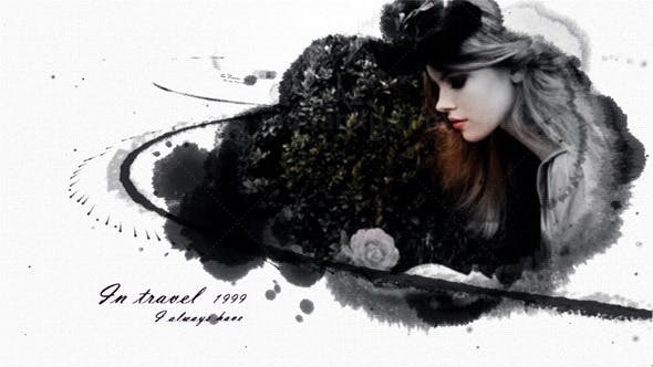 水墨风格图片展示AE模板