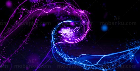 光效粒子LOGO标志展示AE模板