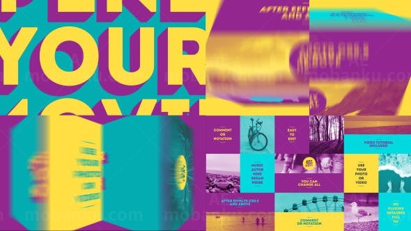 多边形伸展变换公司简介AE模板