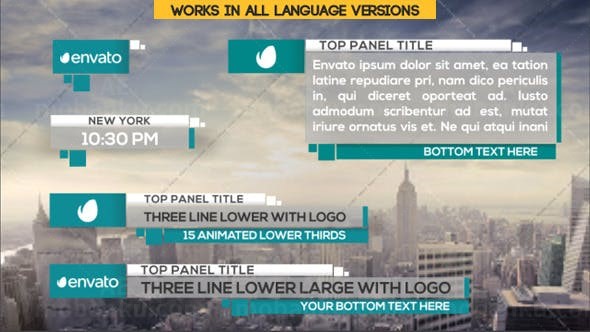 21组简洁字幕条工程AE模板