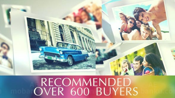 图片飞翔切换幻灯片AE模板