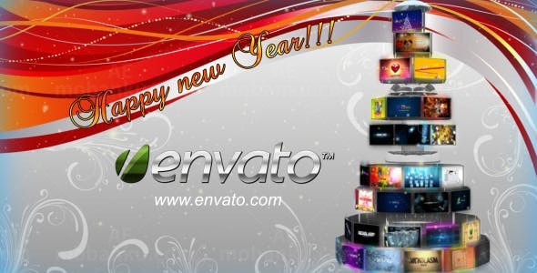 球形圣诞树节日视频AE模板