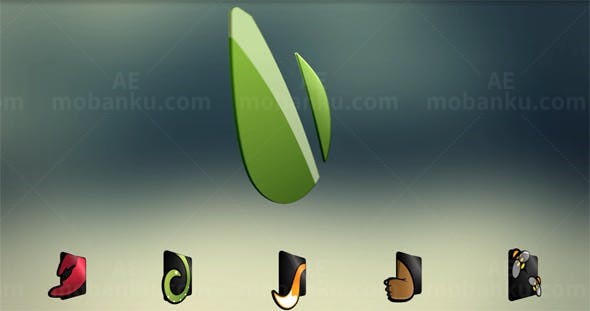 三维旋转标志AE模板