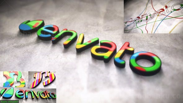 混合色彩LOGO演绎展示AE模板