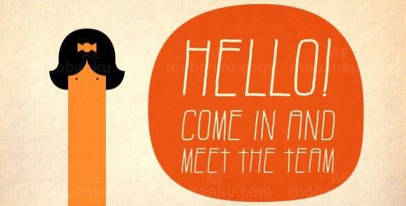 卡通手指人队伍会面AE模板