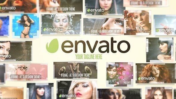 动感浮动相框展示AE模板