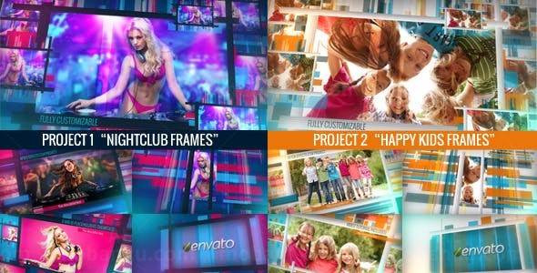 动感颜色变化画廊AE模板