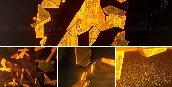 金块金沙成形LOGO标志AE模板