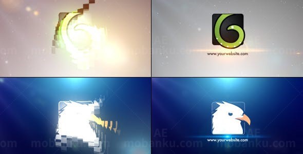 马塞克变换LOGO标志AE模板