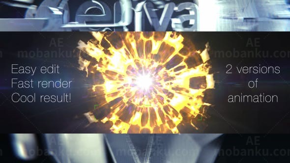 金属标志变换LOGO标志展示AE模板