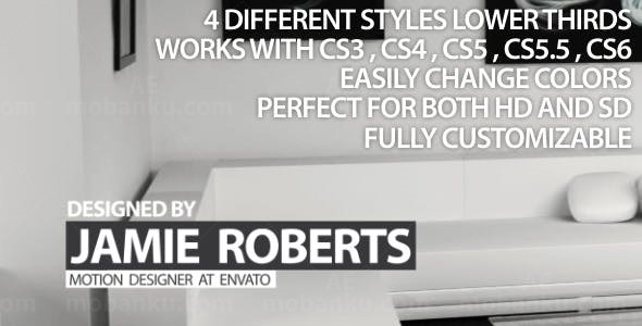 简洁字幕条工程AE模板