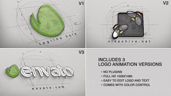 建筑LOGO演绎展示AE模板