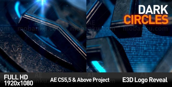 黑暗圆环LOGO标志展示AE模板