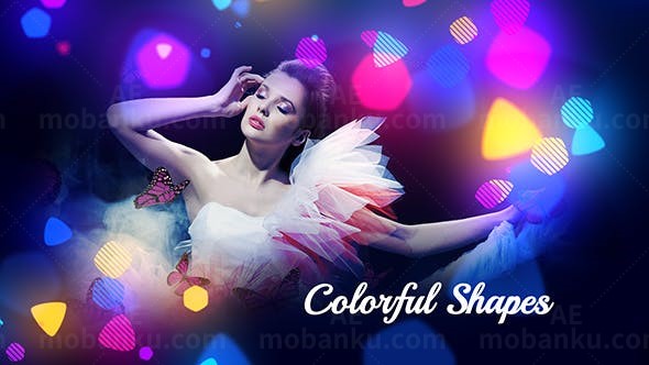 彩色形状广告片头AE模板