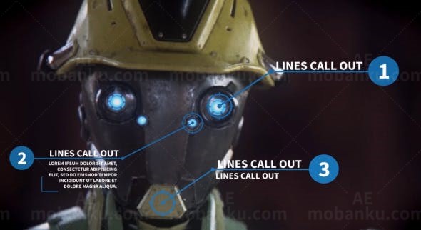 呼叫文字介绍线条AE模板