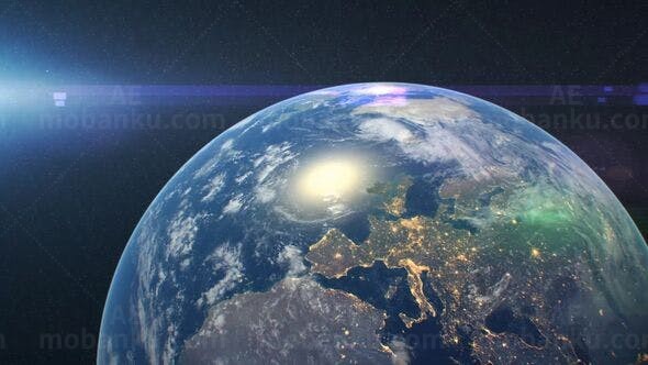 地平线LOGO标志展示AE模板