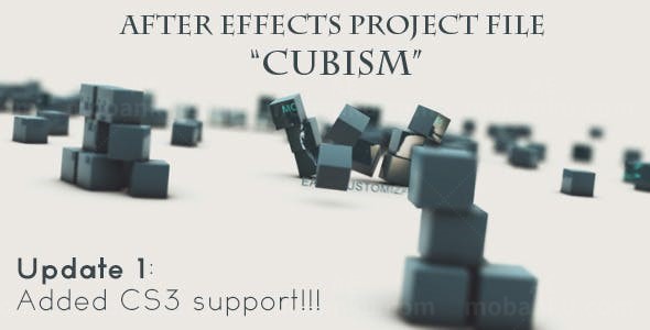 白色背景方块分散组合效果展示视频AE模板