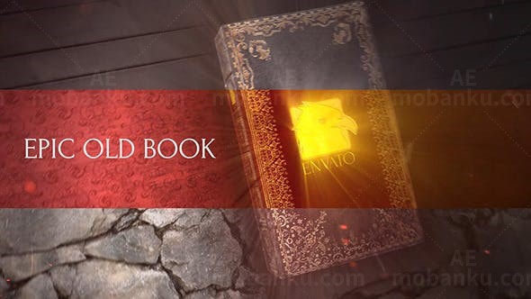 史诗旧书翻页照片展示AE模板