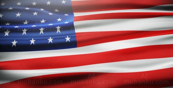 飘动的旗帜AE模板