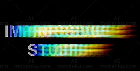 色差消除故障闪烁效果揭示标志AE模板