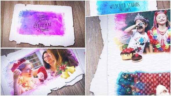 多彩圣诞节相册AE模板