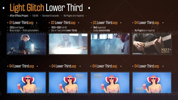 抖动光效字幕AE模板