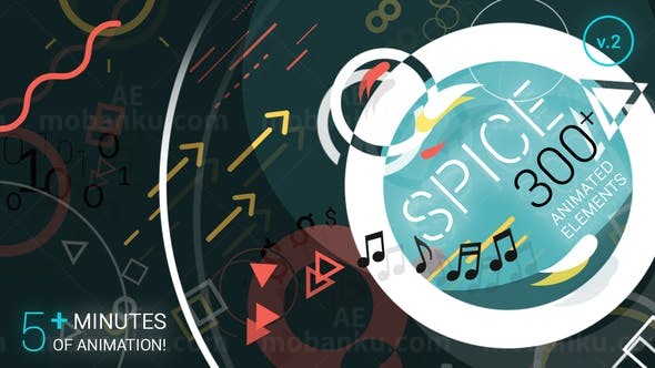 200个形状动画元素AE模板