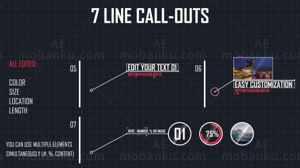 呼出线条AE模板