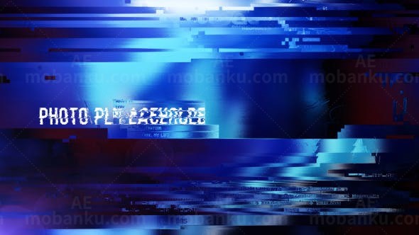 故障干扰标题片头AE模板