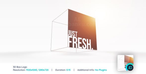 三维盒子动画标志AE模板