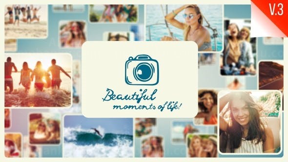 美丽生活照片幻灯片AE模板