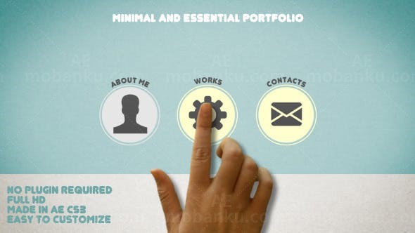 迷你手势风格动画AE模板