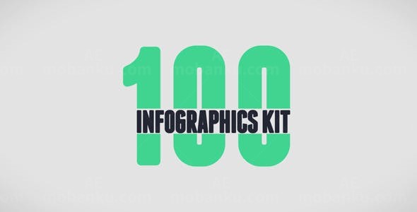 100个信息图表工具包AE模板