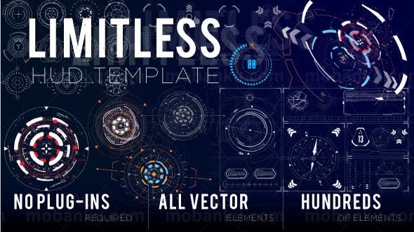 HUD元素数据图表动画AE模板