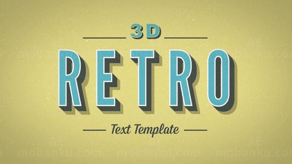 三维复古文字排版AE模板