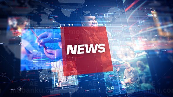 世界新闻电视广播包装AE模板