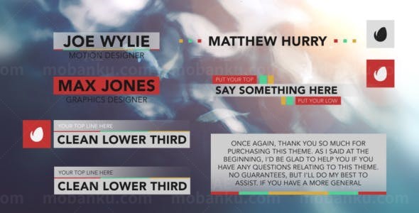 3组简洁字幕条动画AE模版