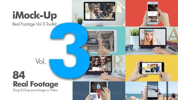 逼真手机平板素材剪辑AE模板