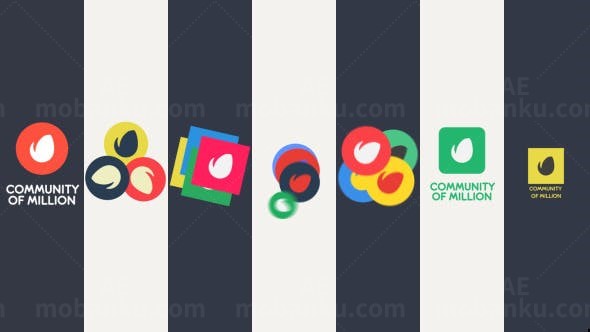 迷你平面标志展示包AE模板