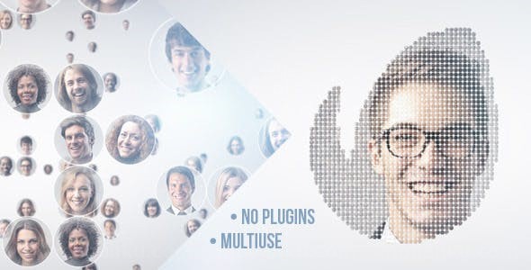 多图会聚标志AE模板