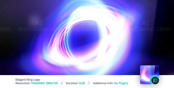 层叠光圈旋转揭示标志AE模板