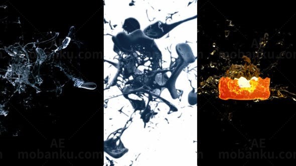 水飞溅特效标志AE模板