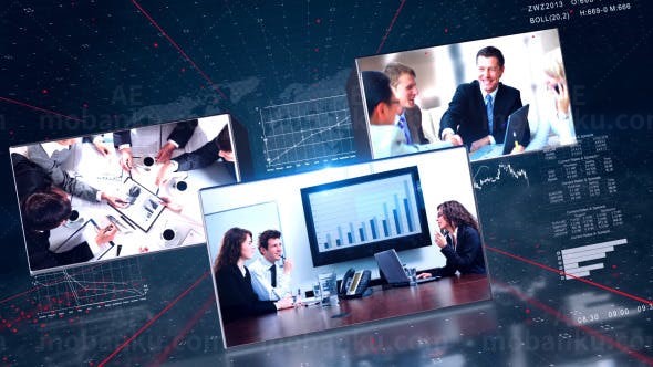 三维空间旋转商企宣传AE模板