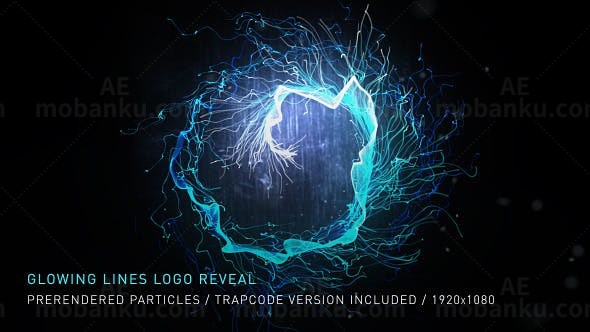 发光流体线条标志展示AE模板