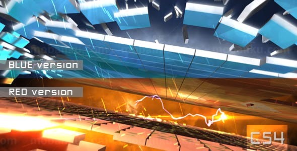 暗红云层粒子效果揭示标志AE模板